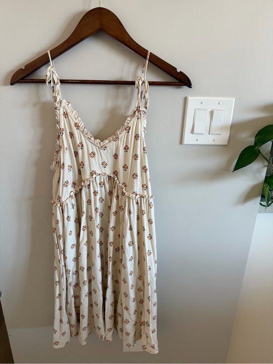 Patrons of Peace Dresses & Skirts - Patrons of Peace Cream Floral Tie-Shoulder Mini Dress